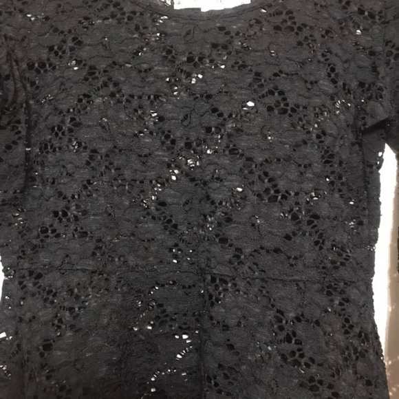 Black Lace Peplum Top - Picture 3 of 3
